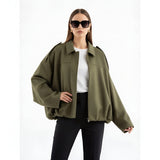 Maris – Suede Texture Bomber Jacket